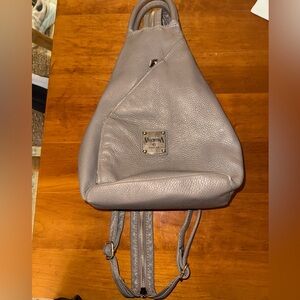 Valentina Taupe Leather Backpack
